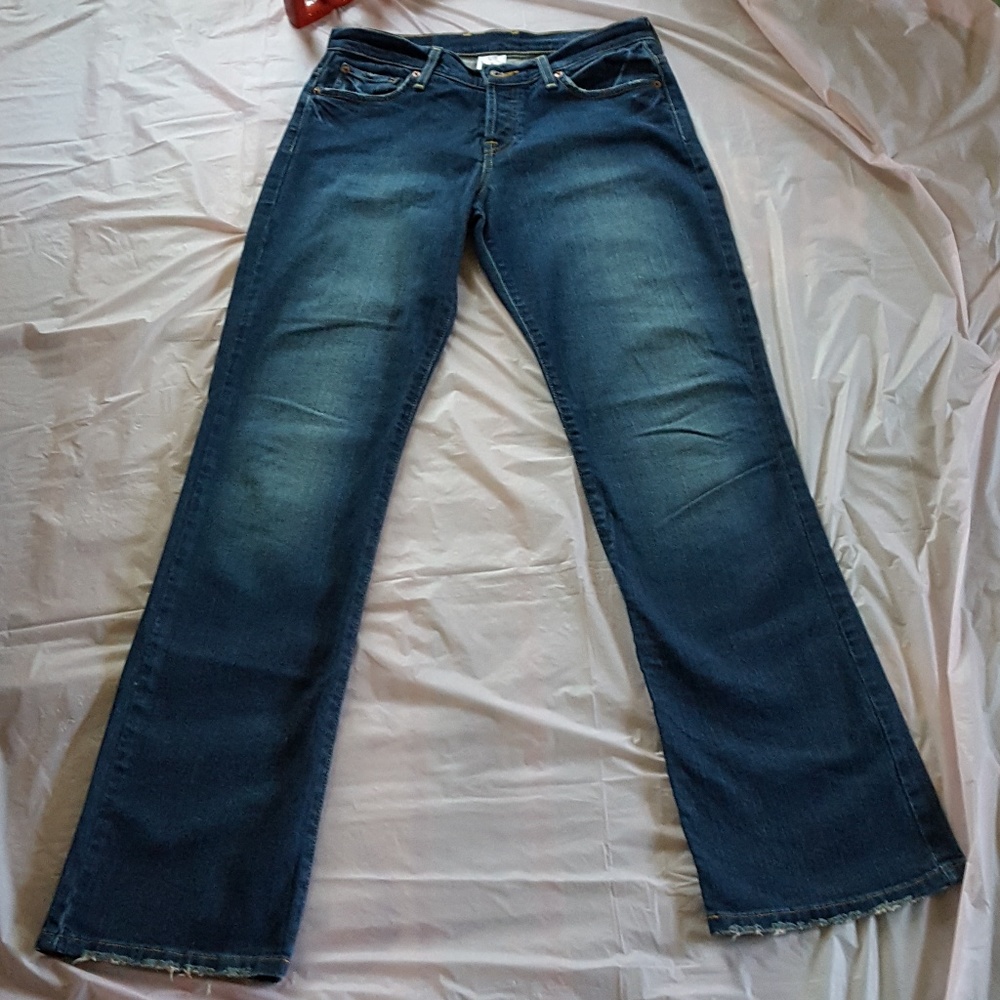 Vintage  Lucky jeans. Button fly, Flares. size 8 ,Distressed.
